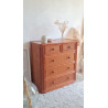 Commode en rotin  et bois vintage