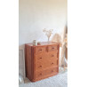 Commode en rotin  et bois vintage
