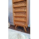 Chiffonier bois et rotin -  vintage