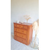Commode en rotin  et bois vintage