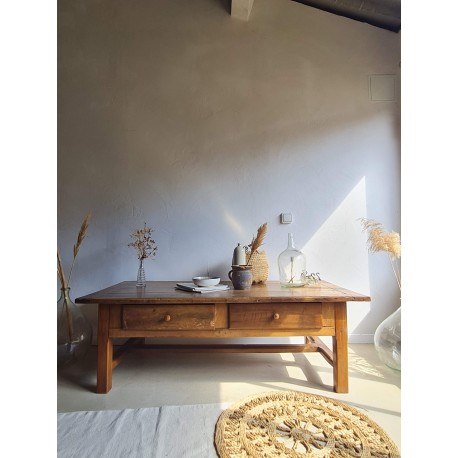 Table basse ancienne esprit table de ferme vintage