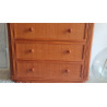 Commode en rotin  et bois vintage