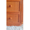 Commode en rotin  et bois vintage