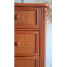 Commode en rotin  et bois vintage