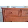 Commode en rotin  et bois vintage