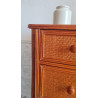 Commode en rotin  et bois vintage