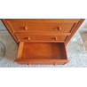 Commode en rotin  et bois vintage