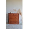 Commode en rotin  et bois vintage