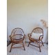 Paire de fauteuils en rotin vintage