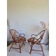 Paire de fauteuils en rotin vintage