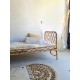 Banquette ou lit enfant en rotin vintage