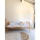 Banquette ou lit enfant en rotin vintage