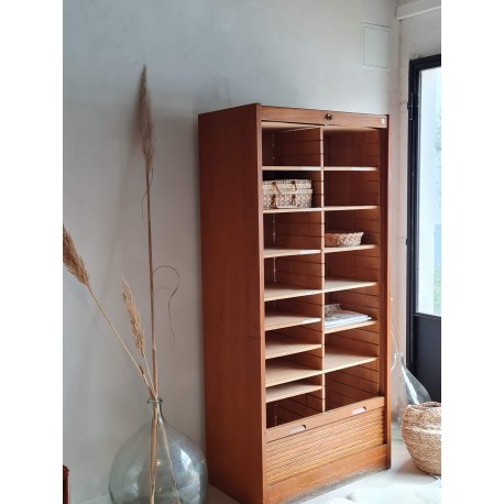 Double classeur à rideau vintage - meuble de métier