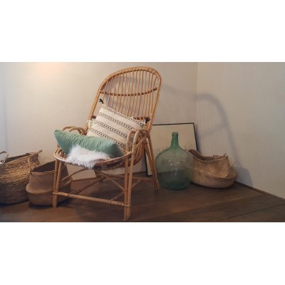 Fauteuil rotin corbeille vintage