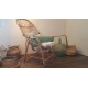 Fauteuil rotin corbeille vintage