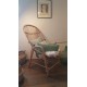 Fauteuil rotin corbeille vintage