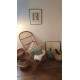 Fauteuil rotin corbeille vintage