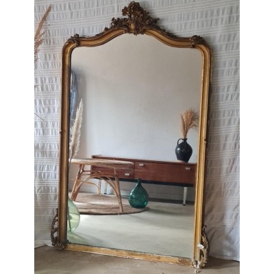 Grand miroir doré ancien 150 x90 avec moulures