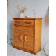 Buffet en rotin vintage circa 1970