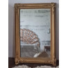 Miroir ancien doré rectangulaire avec moulures   103 x 68
