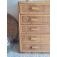 Commode en rotin vintage - 5 tiroirs
