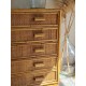 Commode en rotin vintage - 5 tiroirs