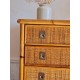 Commode en rotin circa années 70 - Dal Vera - Italie -vintage - 7 tiroirs