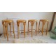4 Tabourets cannés de bar style Thonet - bois clair