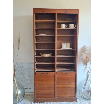 Meuble de métier -Classeur à rideau double - vintage