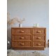 Commode en rotin circa années 60