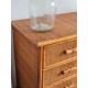 Commode en rotin vintage circa années 70
