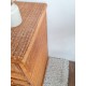 Commode en rotin vintage circa années 70