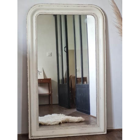 Grand miroir ancien patiné  de style Louis Philippe