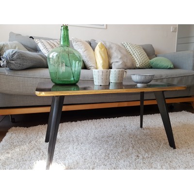 Table basse pieds compas - tour doré