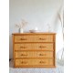 Commode en rotin vintage 4 tiroirs