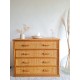 Commode en rotin vintage 4 tiroirs