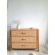 Petite commode rotin vintage circa années 70