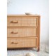 Petite commode rotin vintage circa années 70