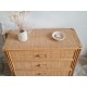 Petite commode rotin vintage circa années 70