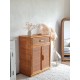 Commode en rotin vintage circa années 70