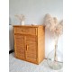 Commode en rotin vintage circa années 70