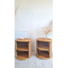 Paire de tables de chevet en osier circa années 70