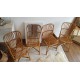 Suite de 4 chaises en rotin vintage