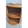 Paire de tables de chevet en osier circa années 70