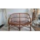 Banquette en rotin circa années 70