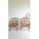 Paire de fauteuils en rotin vintage circa années 70