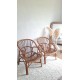 Paire de fauteuils en rotin vintage circa années 70