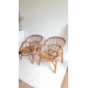 Paire de fauteuils en rotin vintage circa années 70