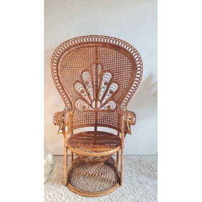 Fauteuil Emmanuelle Peacock vintage