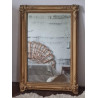 Miroir ancien doré rectangulaire avec moulures   103 x 68